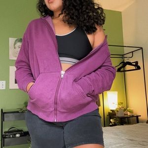 Oversized Purple Pantone Zip-Up Hoodie